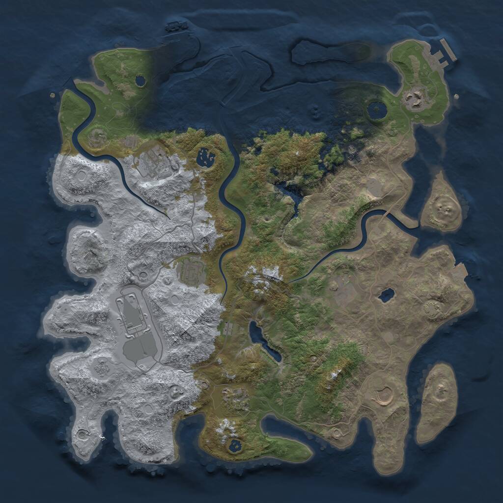 Rust Map: Procedural Map, Size: 4000, Seed: 13813, 15 Monuments