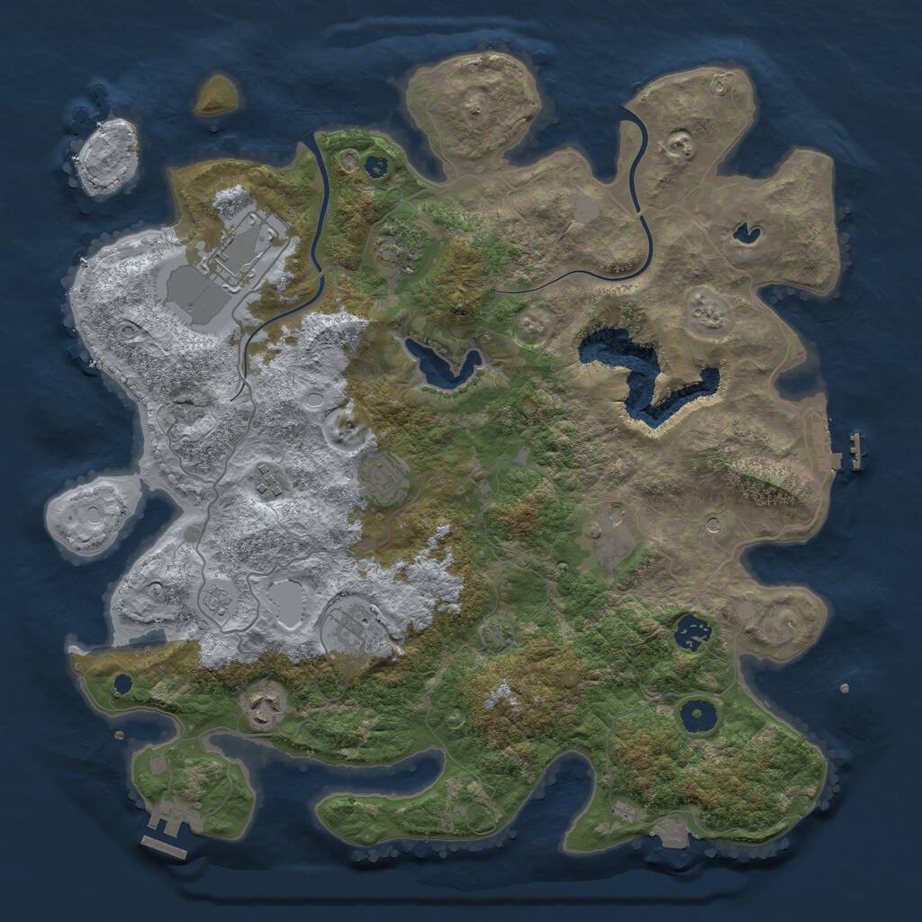 Rust Map: Procedural Map, Size: 4000, Seed: 72846392, 14 Monuments