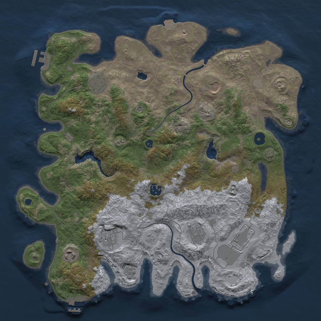 Rust Map: Procedural Map, Size: 4000, Seed: 589642285, 14 Monuments