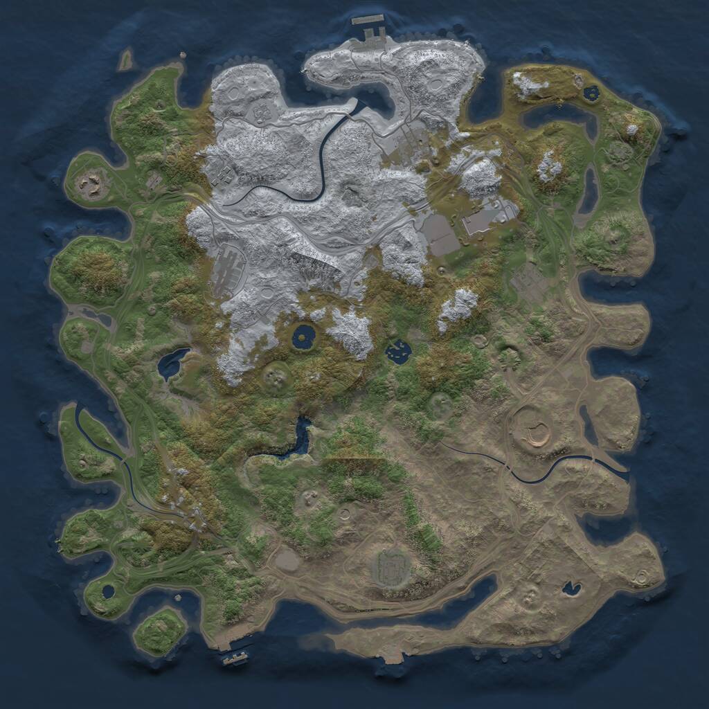 Rust Map: Procedural Map, Size: 4450, Seed: 24886, 15 Monuments