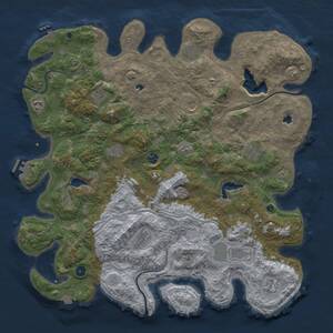 Thumbnail Rust Map: Procedural Map, Size: 4750, Seed: 305150782, 17 Monuments