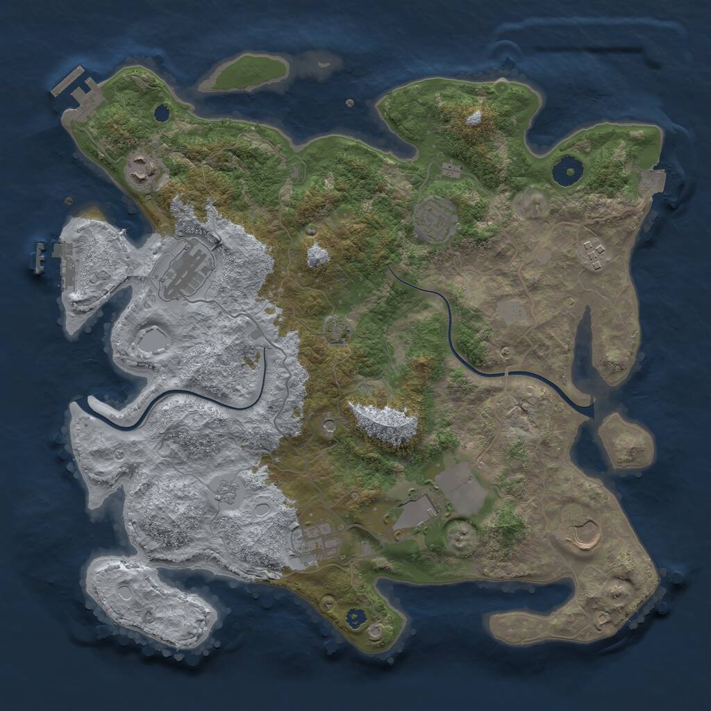Rust Map: Procedural Map, Size: 3600, Seed: 15204, 13 Monuments