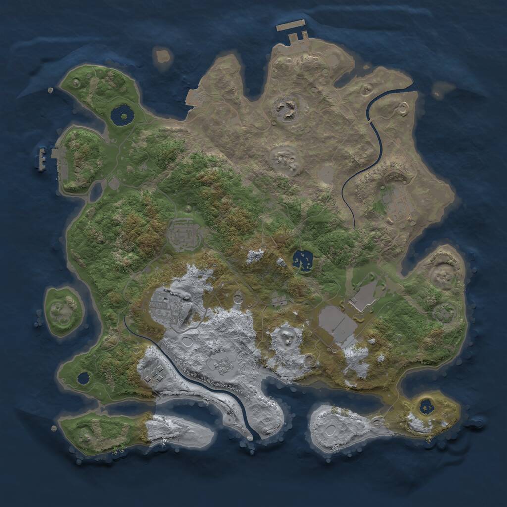 Rust Map: Procedural Map, Size: 3500, Seed: 1765291913, 13 Monuments