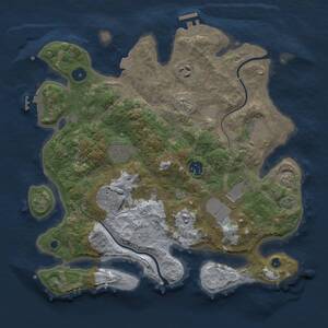 Thumbnail Rust Map: Procedural Map, Size: 3500, Seed: 1765291913, 13 Monuments