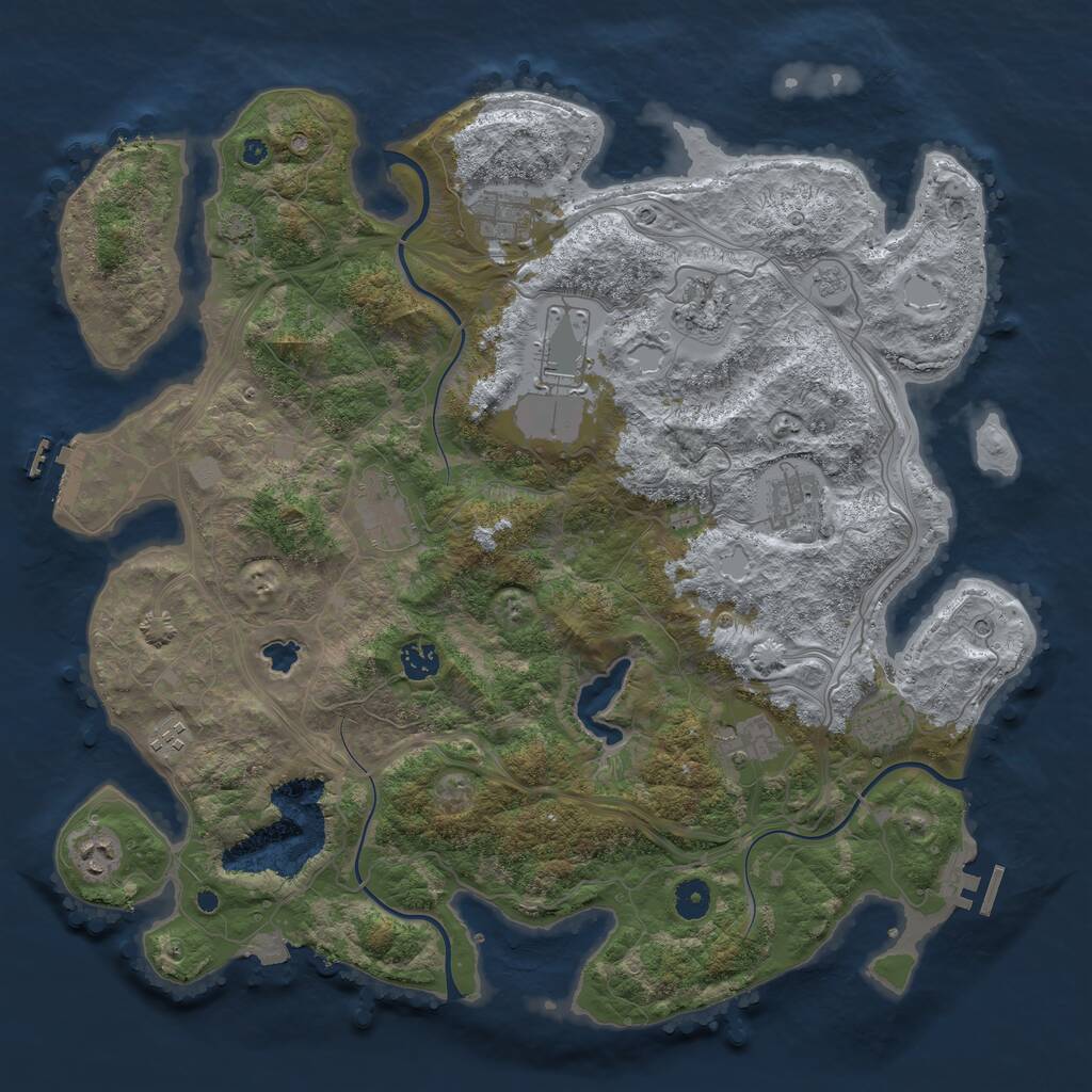 Rust Map: Procedural Map, Size: 4250, Seed: 546547533, 16 Monuments