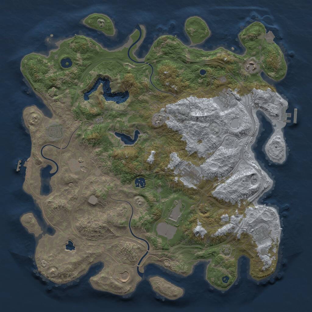 Rust Map: Procedural Map, Size: 4250, Seed: 544136845, 15 Monuments