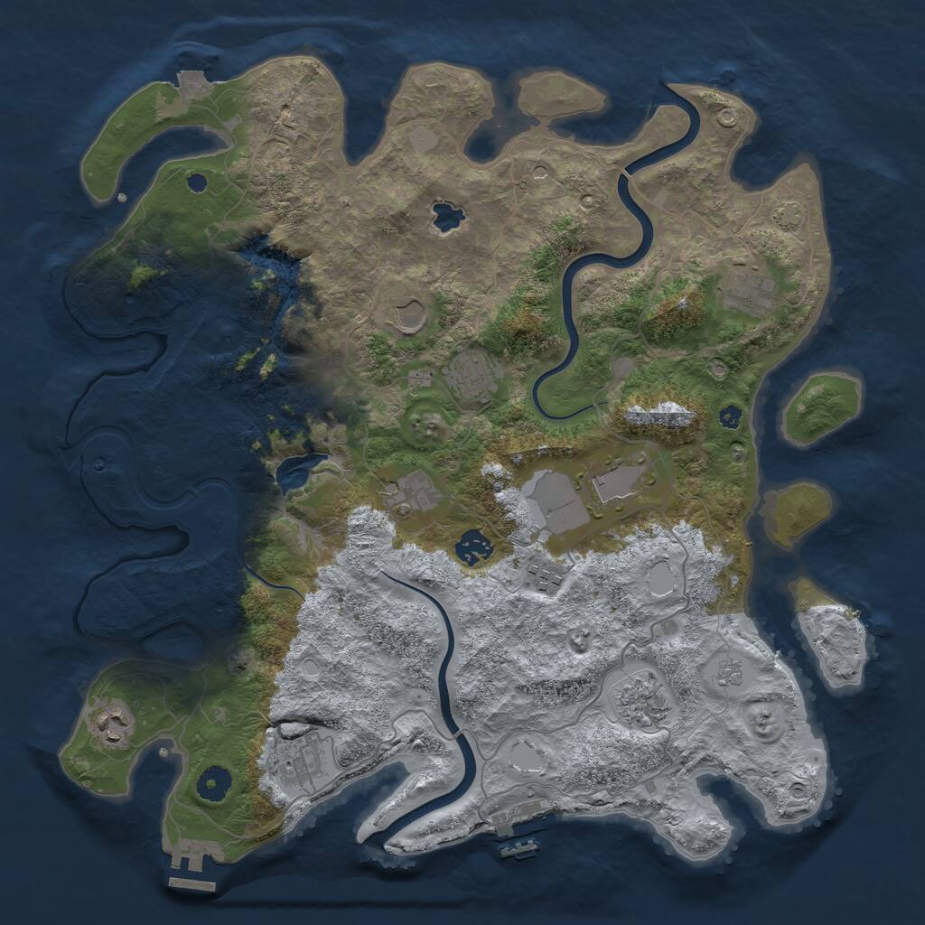 Rust Map: Procedural Map, Size: 4000, Seed: 1747701017, 16 Monuments