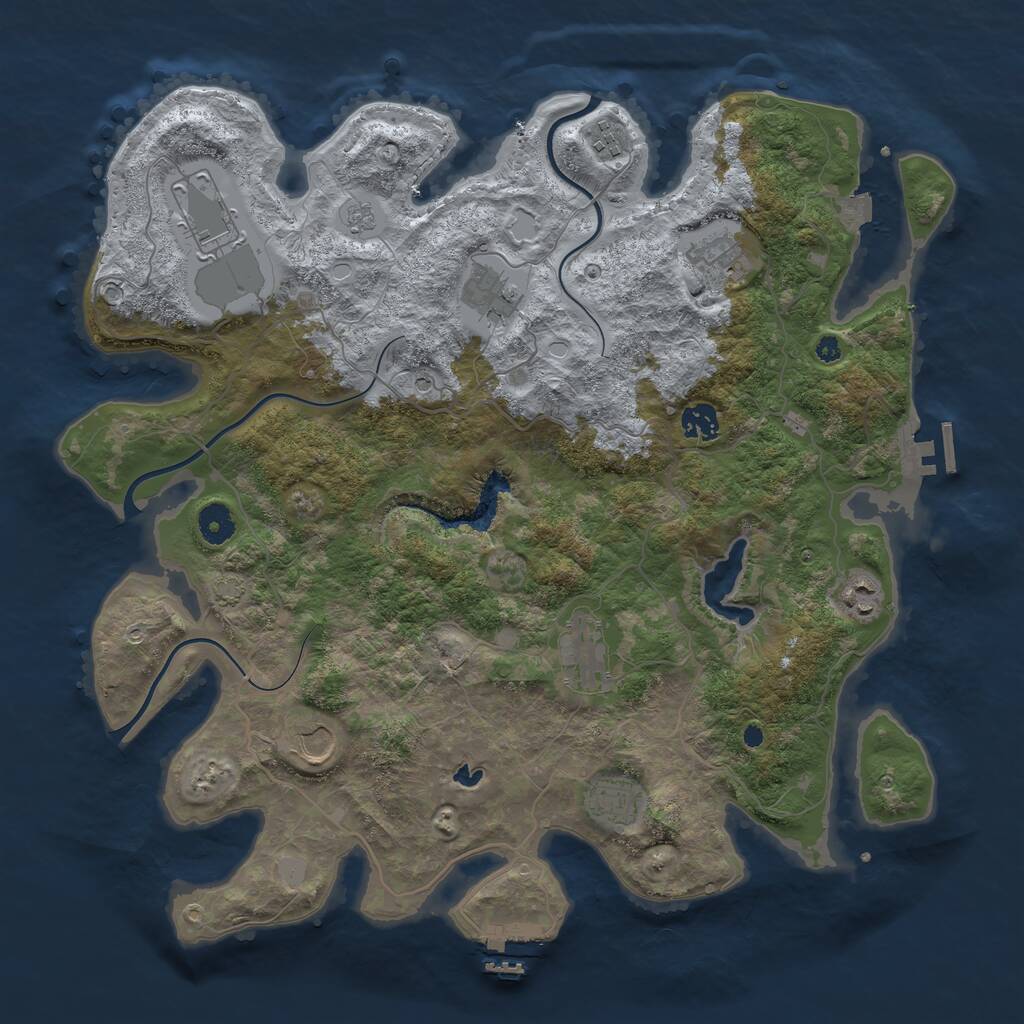 Rust Map: Procedural Map, Size: 4050, Seed: 862966600, 15 Monuments