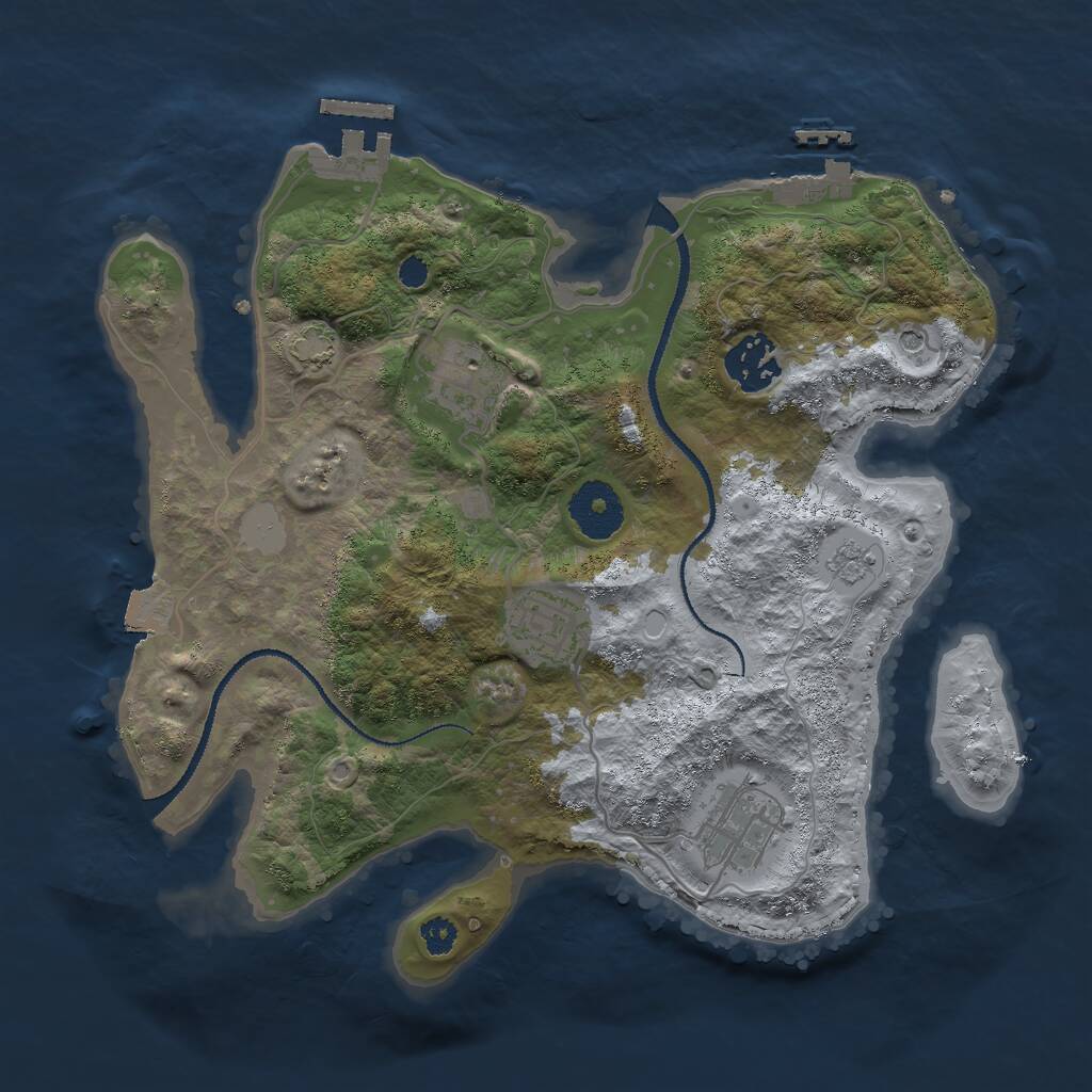 Rust Map: Procedural Map, Size: 3000, Seed: 1788394152, 10 Monuments