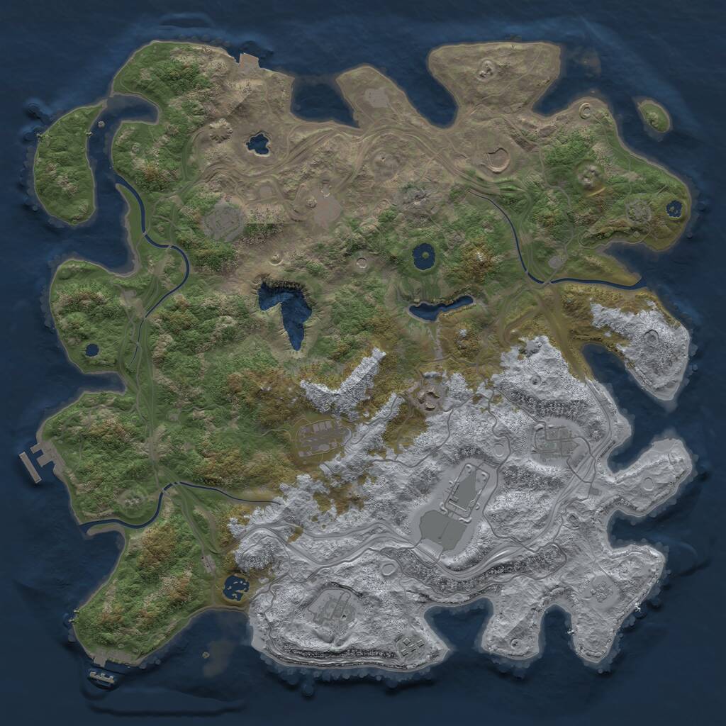 Rust Map: Procedural Map, Size: 4400, Seed: 8611, 16 Monuments