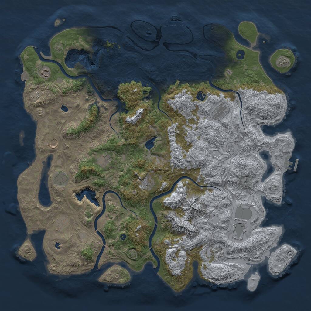 Rust Map: Procedural Map, Size: 5000, Seed: 1052025, 17 Monuments