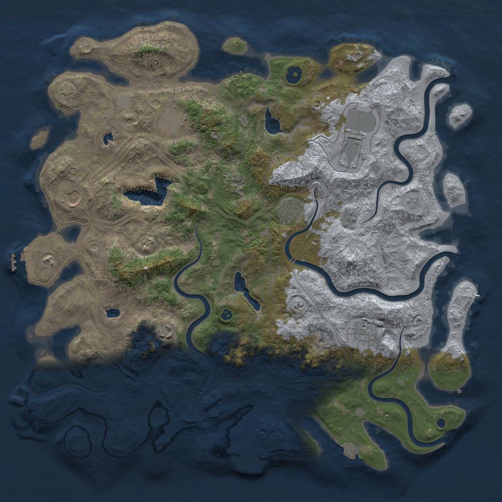 Rust Map: Procedural Map, Size: 4500, Seed: 192077336, 14 Monuments