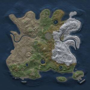 Thumbnail Rust Map: Procedural Map, Size: 3000, Seed: 617819638, 9 Monuments