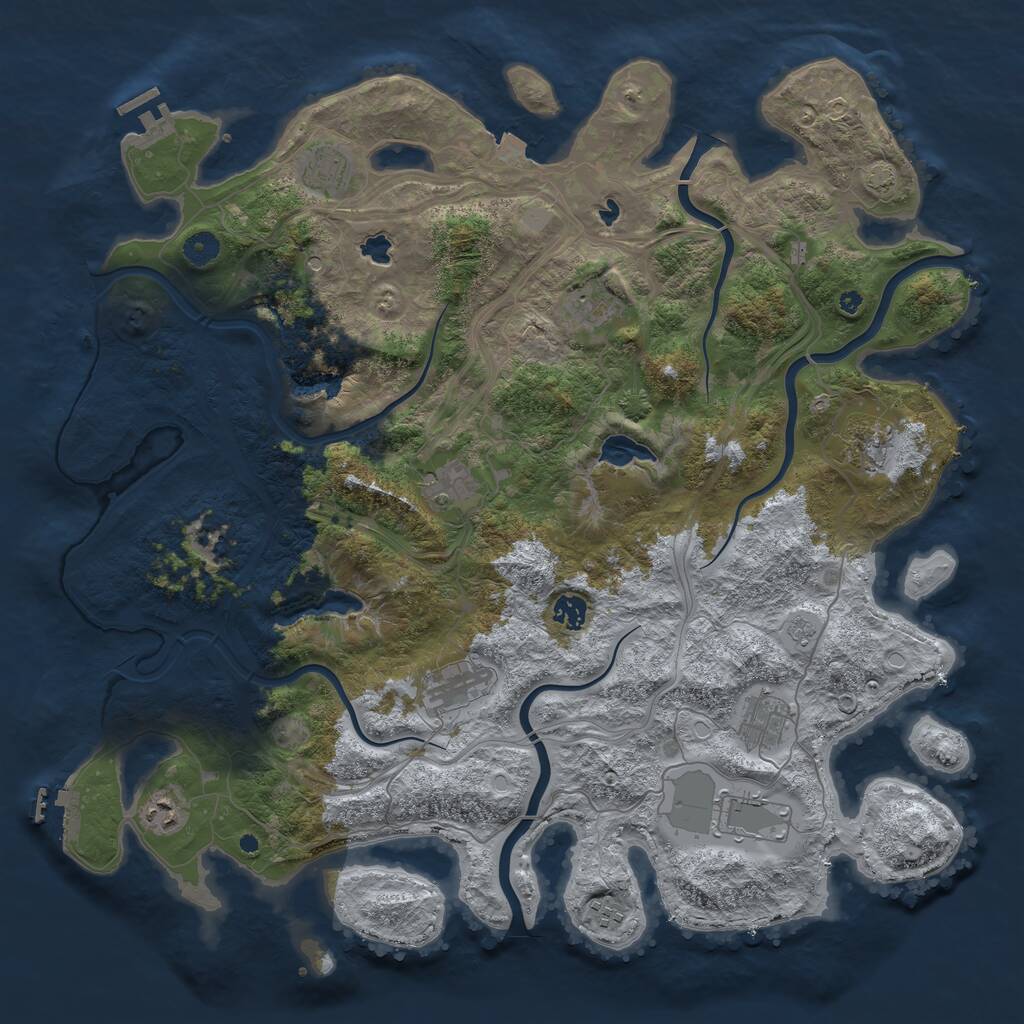 Rust Map: Procedural Map, Size: 4500, Seed: 1731978491, 16 Monuments