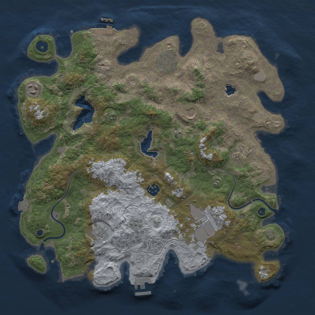Rust Map: Procedural Map, Size: 4000, Seed: 324857935, 14 Monuments