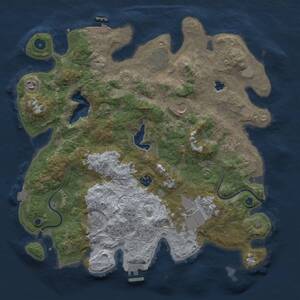 Thumbnail Rust Map: Procedural Map, Size: 4000, Seed: 324857935, 14 Monuments