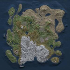 Thumbnail Rust Map: Procedural Map, Size: 3500, Seed: 256321990, 13 Monuments
