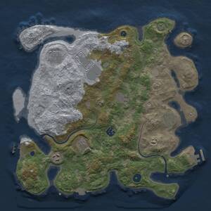 Thumbnail Rust Map: Procedural Map, Size: 3700, Seed: 1085643031, 15 Monuments