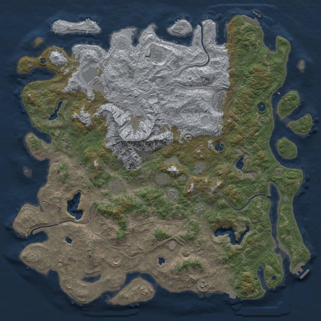 Rust Map: Procedural Map, Size: 5500, Seed: 622707043, 17 Monuments