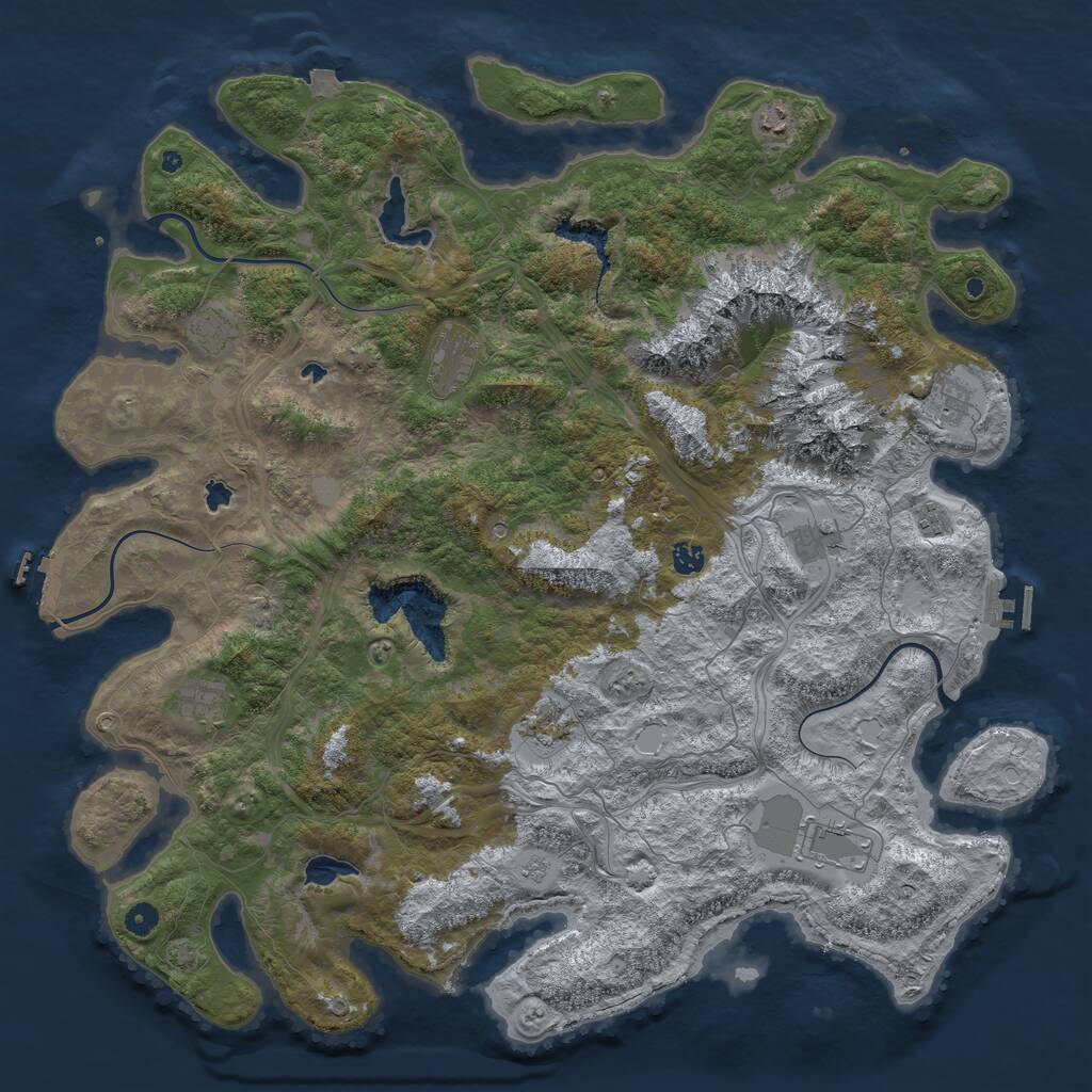 Rust Map: Procedural Map, Size: 5000, Seed: 944066534, 16 Monuments