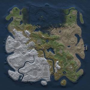 Thumbnail Rust Map: Procedural Map, Size: 4500, Seed: 27556, 16 Monuments