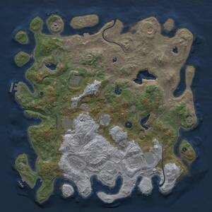 Thumbnail Rust Map: Procedural Map, Size: 4500, Seed: 364105915, 15 Monuments