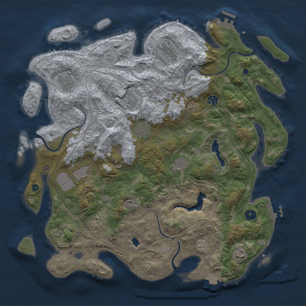 Rust Map: Procedural Map, Size: 4250, Seed: 272788742, 16 Monuments