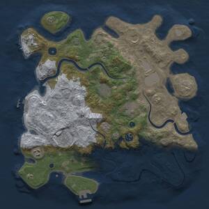 Thumbnail Rust Map: Procedural Map, Size: 3750, Seed: 649861369, 14 Monuments