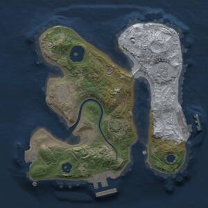 Thumbnail Rust Map: Procedural Map, Size: 2000, Seed: 69420666, 5 Monuments