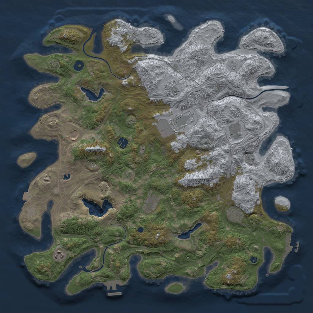 Rust Map: Procedural Map, Size: 4500, Seed: 523097841, 15 Monuments
