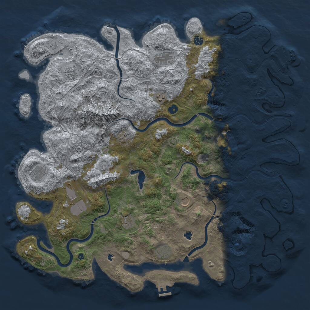 Rust Map: Procedural Map, Size: 5000, Seed: 85596401, 16 Monuments