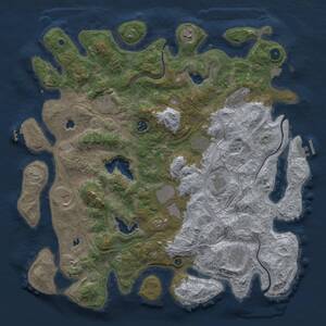 Thumbnail Rust Map: Procedural Map, Size: 4500, Seed: 1158885127, 16 Monuments
