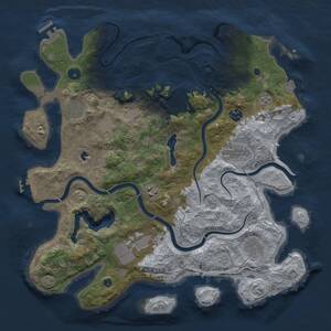 Thumbnail Rust Map: Procedural Map, Size: 4000, Seed: 1744814932, 15 Monuments