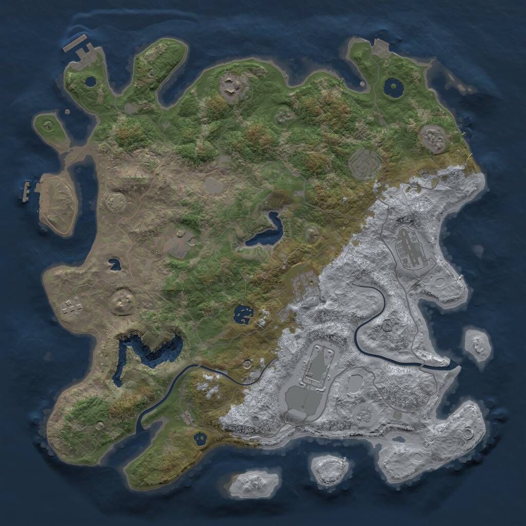 Rust Map: Procedural Map, Size: 4000, Seed: 1744814932, 14 Monuments