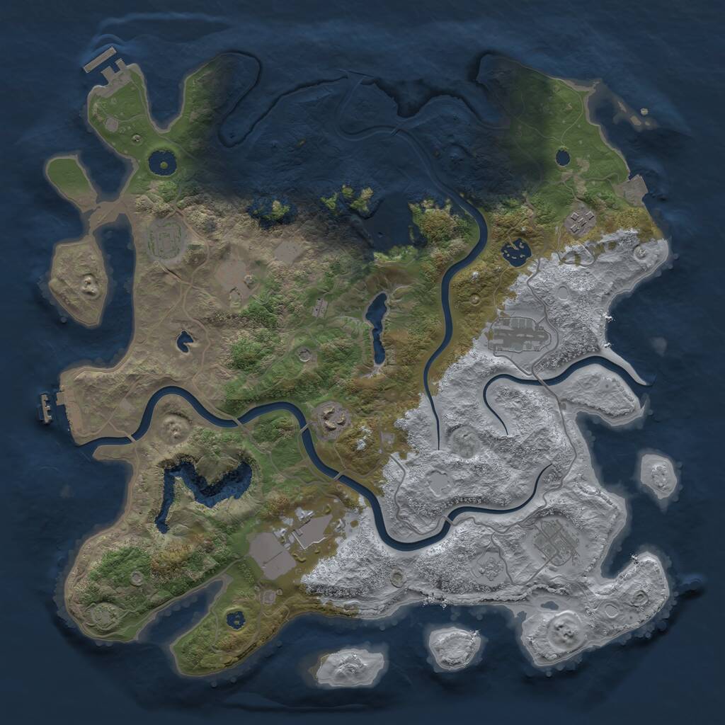 Rust Map: Procedural Map, Size: 4000, Seed: 1744814932, 15 Monuments