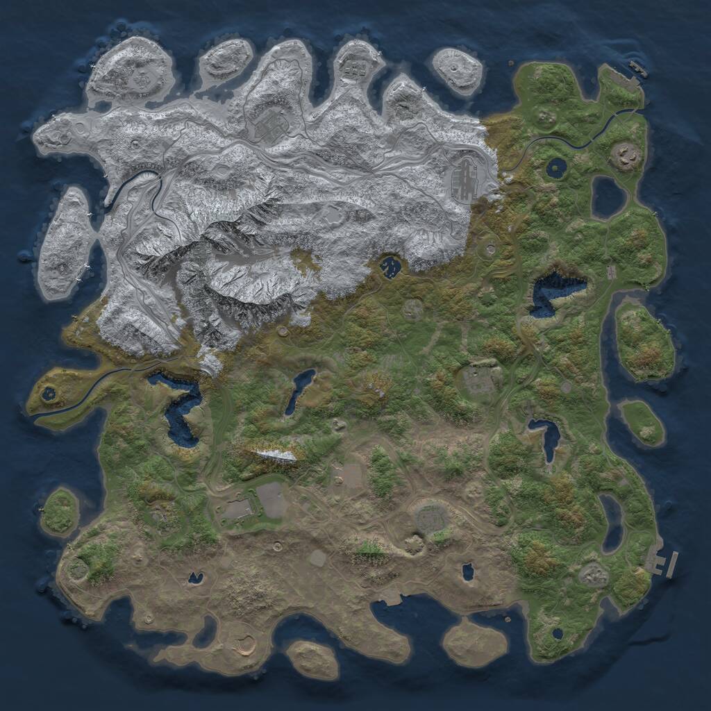 Rust Map: Procedural Map, Size: 5255, Seed: 693745, 17 Monuments