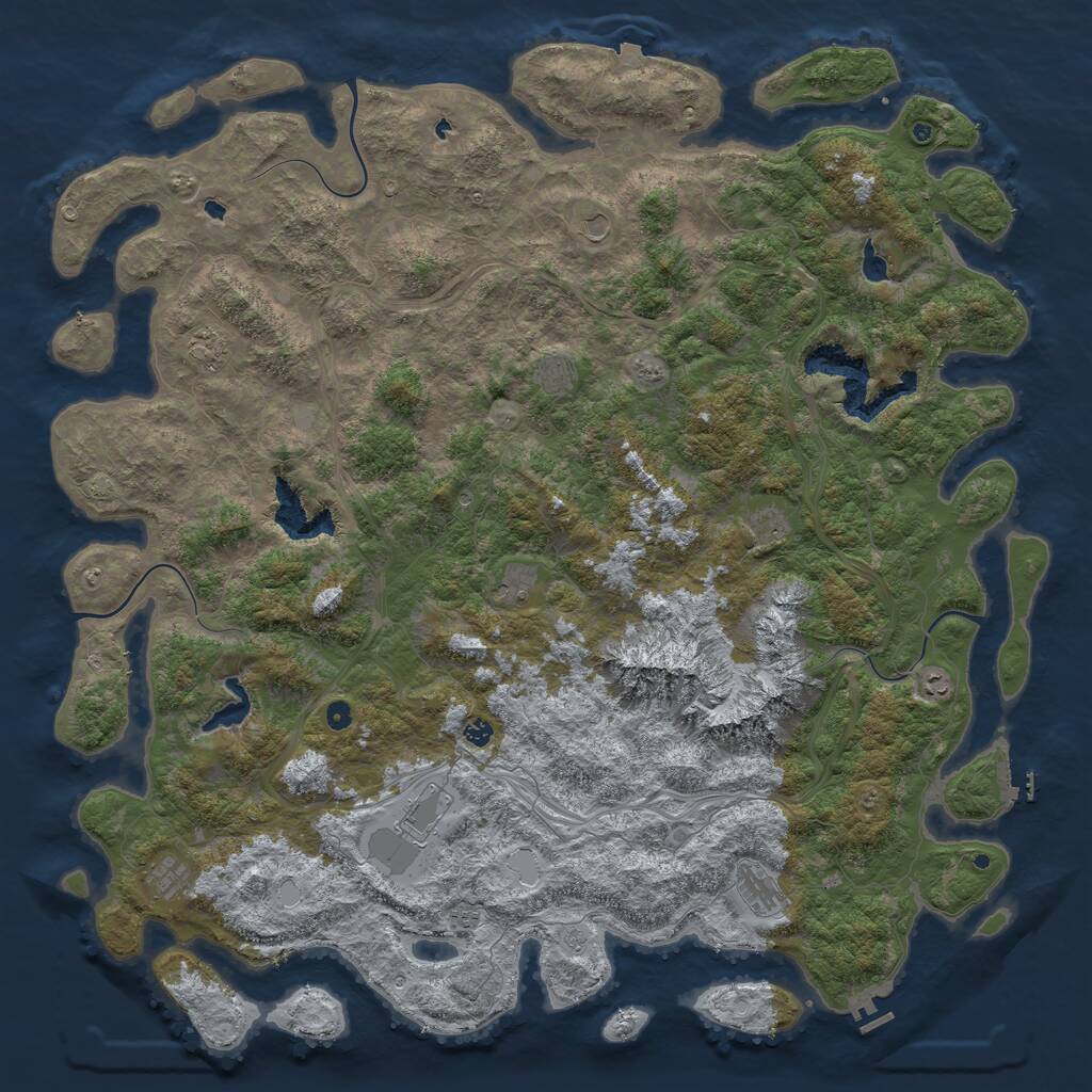 Rust Map: Procedural Map, Size: 6000, Seed: 1598555870, 17 Monuments
