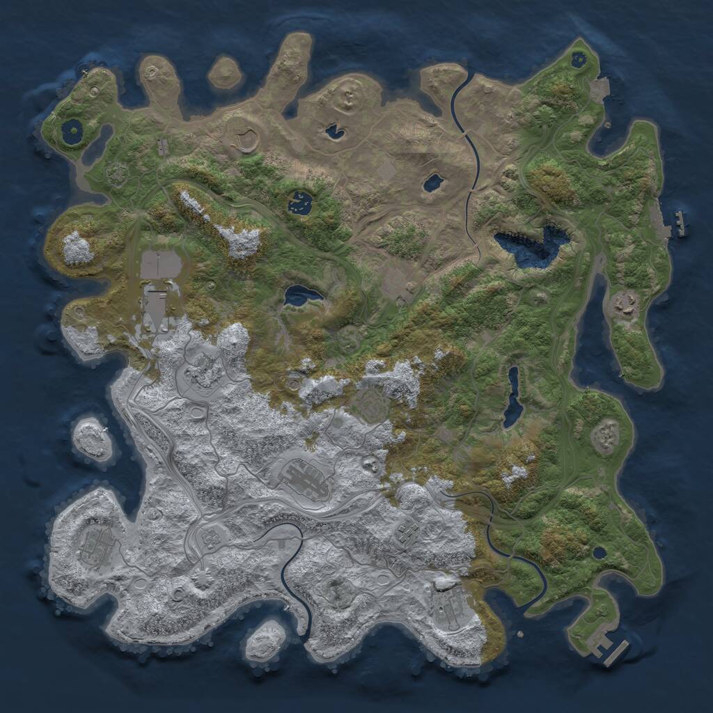 Rust Map: Procedural Map, Size: 4500, Seed: 1665729313, 17 Monuments