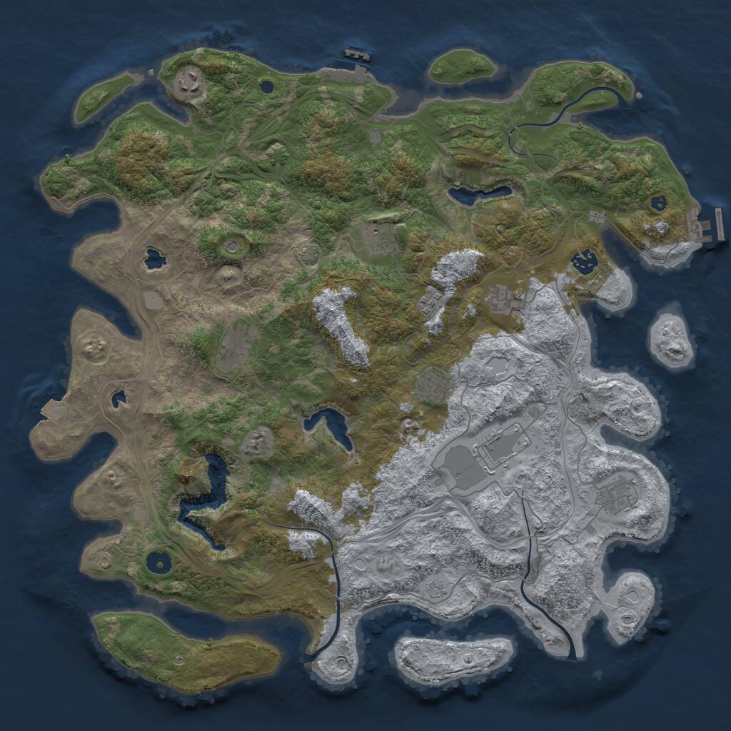 Rust Map: Procedural Map, Size: 4500, Seed: 79941861, 15 Monuments