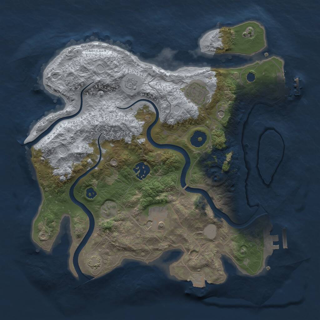 Rust Map: Procedural Map, Size: 3000, Seed: 8079, 9 Monuments
