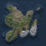 Thumbnail Rust Map: Procedural Map, Size: 2000, Seed: 1000343184, 3 Monuments