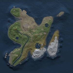Thumbnail Rust Map: Procedural Map, Size: 2000, Seed: 1000343184, 3 Monuments