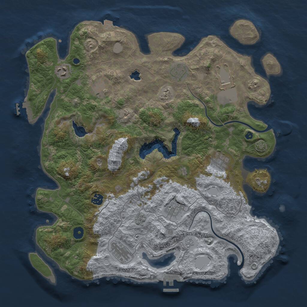 Rust Map: Procedural Map, Size: 4000, Seed: 14687531, 15 Monuments