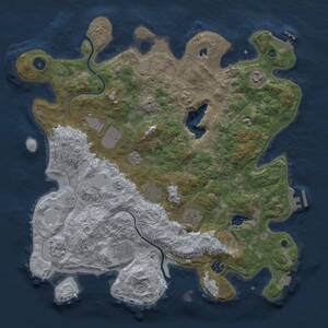 Thumbnail Rust Map: Procedural Map, Size: 4000, Seed: 409568286, 14 Monuments