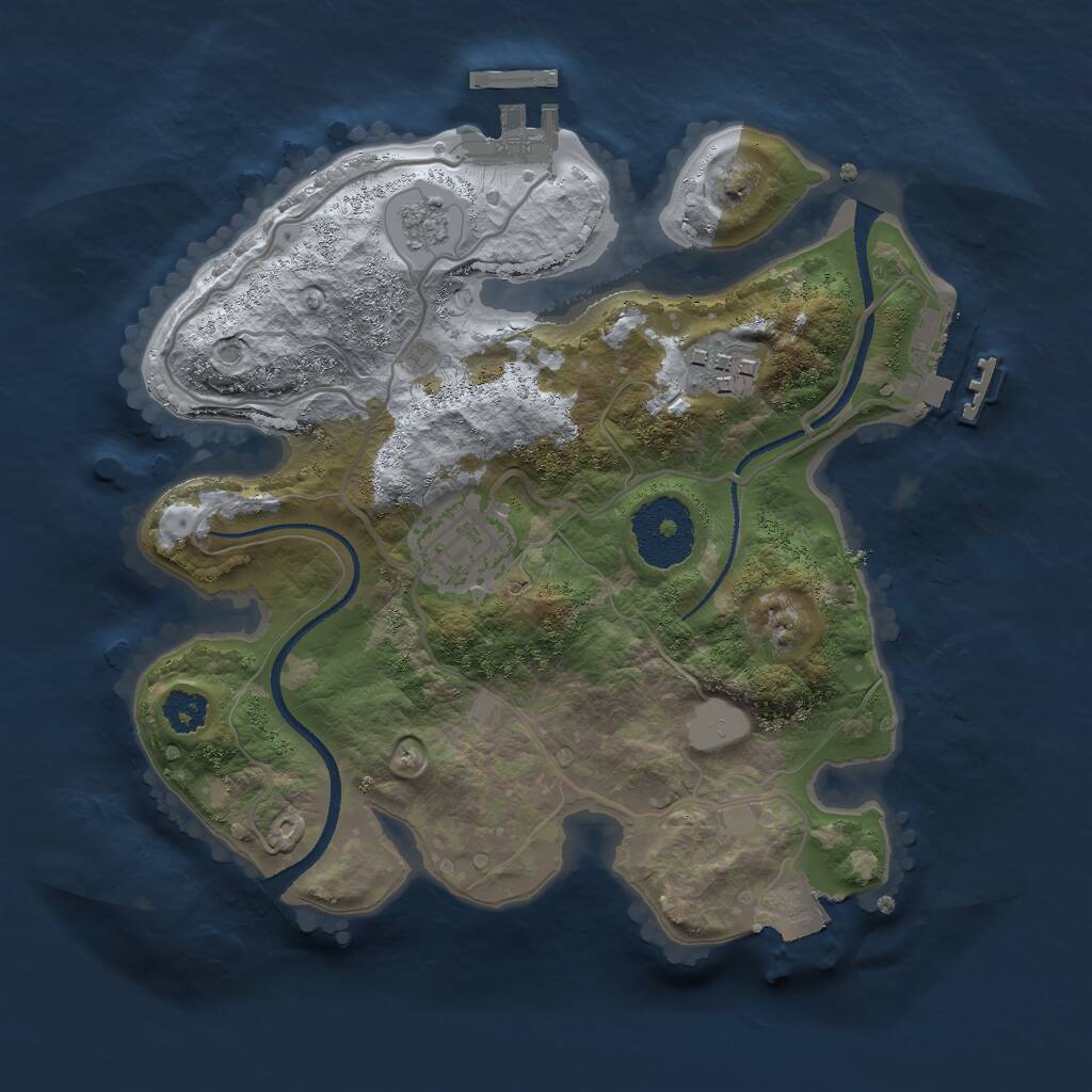 Rust Map: Procedural Map, Size: 2500, Seed: 1679, 6 Monuments