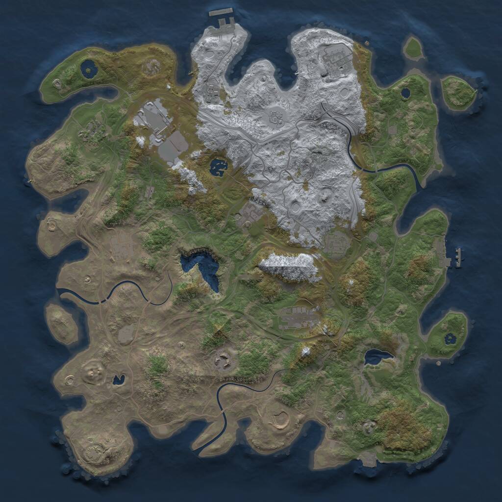 Rust Map: Procedural Map, Size: 4250, Seed: 3849205, 17 Monuments