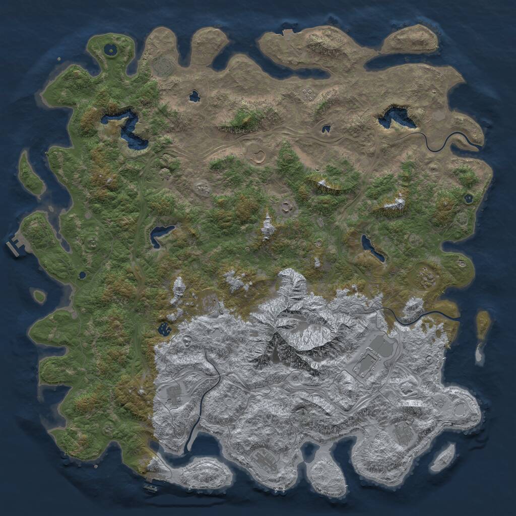 Rust Map: Procedural Map, Size: 6000, Seed: 12312332, 17 Monuments