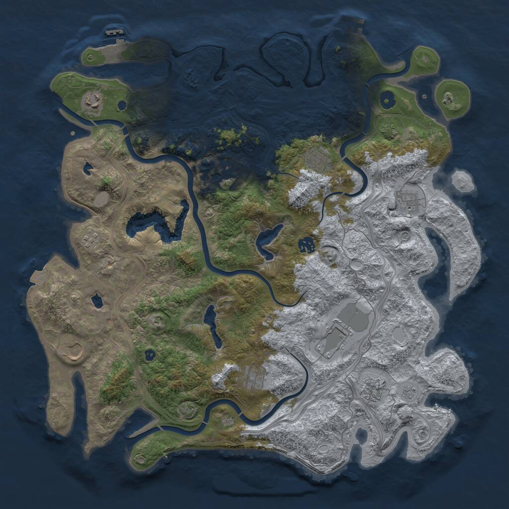 Rust Map: Procedural Map, Size: 4500, Seed: 778778, 16 Monuments