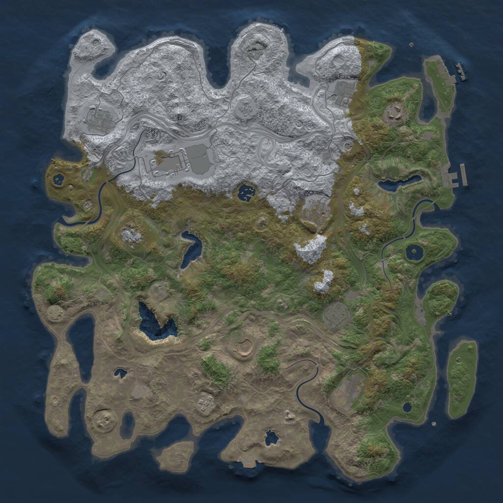 Rust Map: Procedural Map, Size: 4500, Seed: 254475189, 17 Monuments