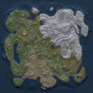 Thumbnail Rust Map: Procedural Map, Size: 3750, Seed: 20241219, 16 Monuments